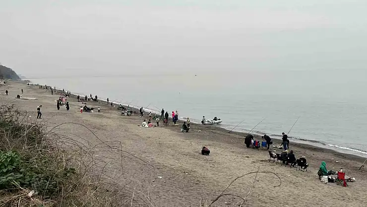 Akçakoca sahilleri olta avcılarıyla dolup taştı