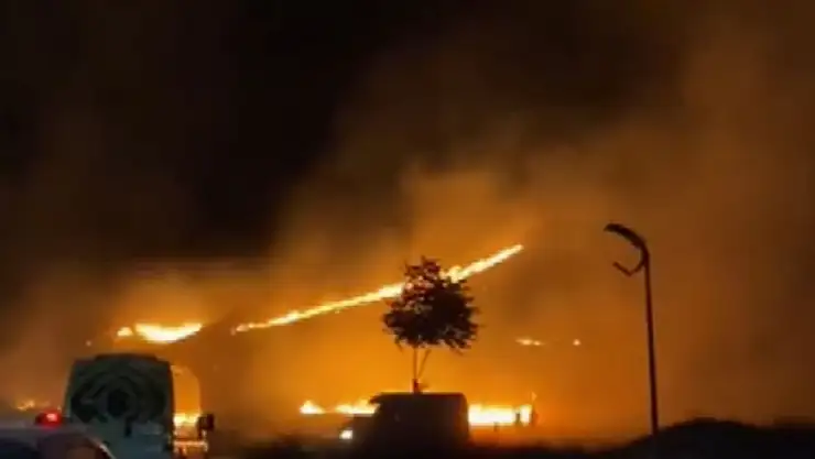 Piknik alanı alev alev yandı