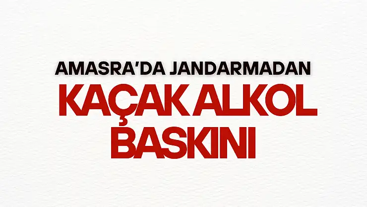 Amasra'da Jandarmadan Kaçak Alkol Baskını