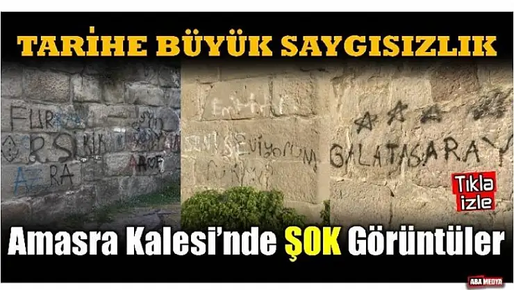 AMASRA KALESİ'NE SPREY BOYALARLA YAZI YAZDILAR!!!