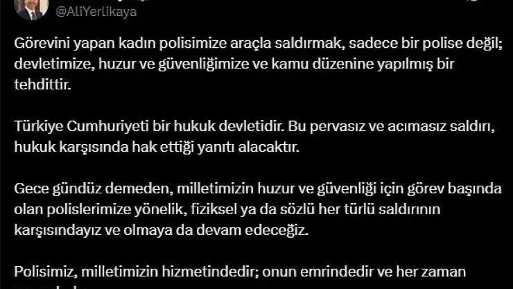 Bakan Yerlikaya, 'Türkiye Cumhuriyeti bir hukuk devletidir'