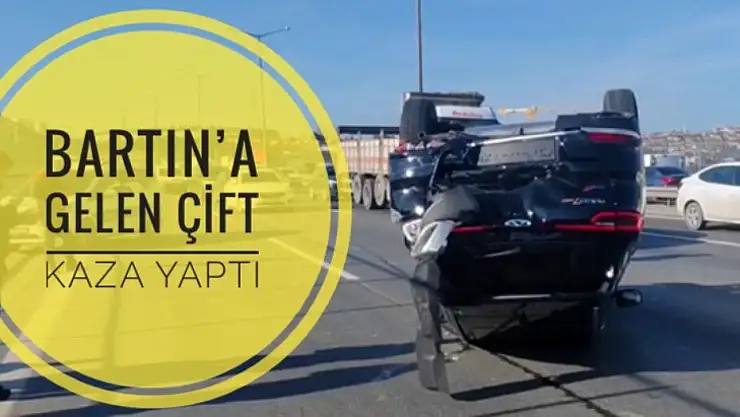 Bartın'a gelen çift kaza yaptı