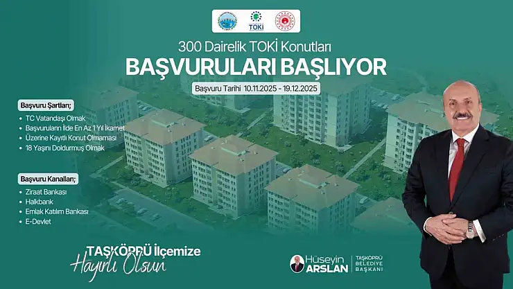 Başkan Arslan'dan TOKİ projesi için vatandaşlara başvuru hatırlatması