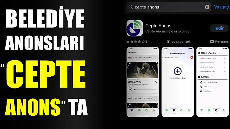 Belediye anonsları artık cep telefonlarında