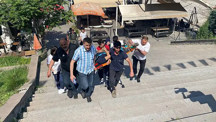 Beton zemine düşen işçi yaralandı