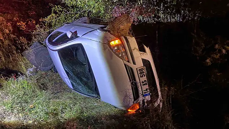 Bolu'da otomobil takla attı: Yaralı sürücü ehliyetsiz çıktı