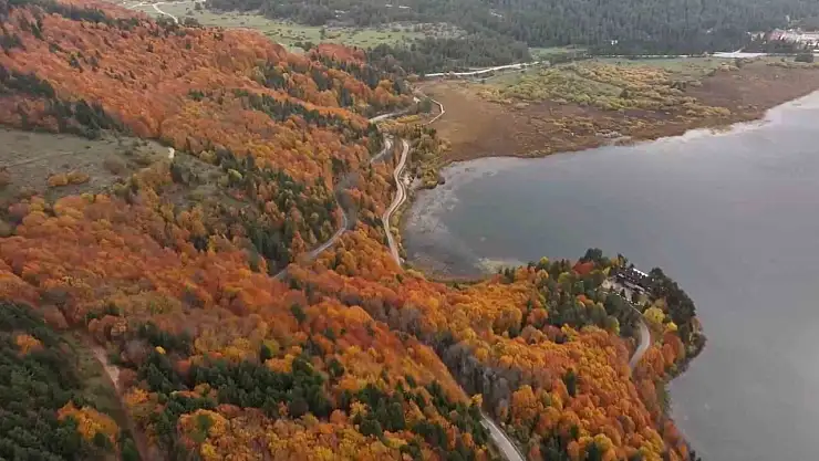 Bolu'nun doğa harikası Abant'ta ziyaretçiler akın etti