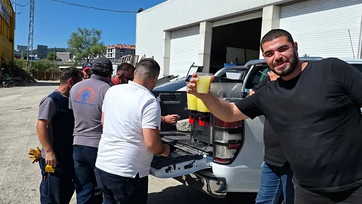 Çalışanlara sıcak havada serin bir mola