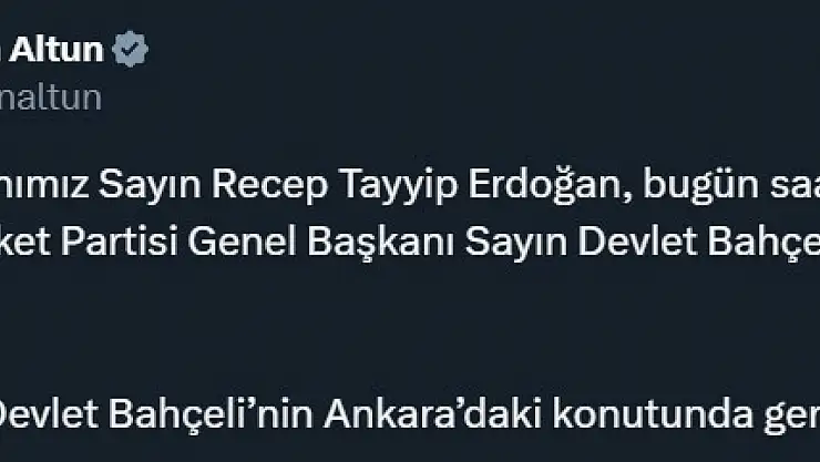Cumhurbaşkanı Erdoğan, MHP lideri Bahçeli'yi ziyaret edecek