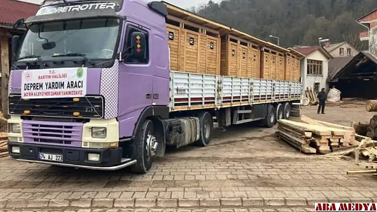 Deprem bölgesine mobil duş ve WC gönderildi