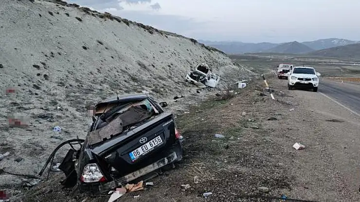 Erzurum'da pikap ile otomobil kafa kafaya çarpıştı: 1 ölü, 6 yaralı