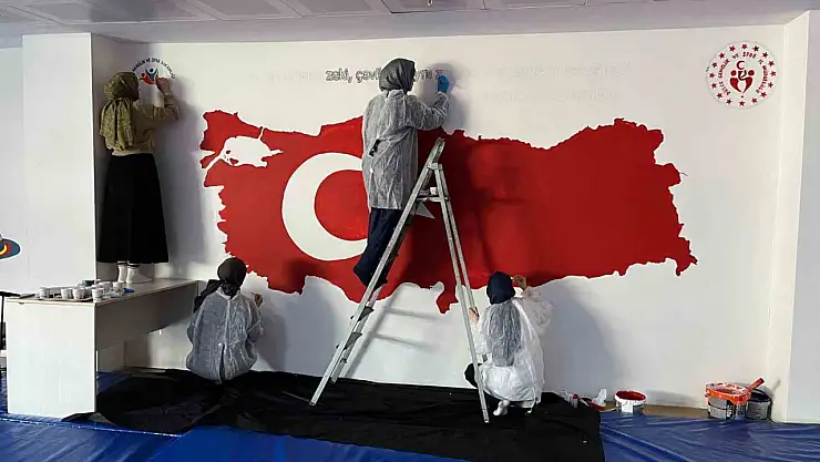 Güreş salonu renklendi