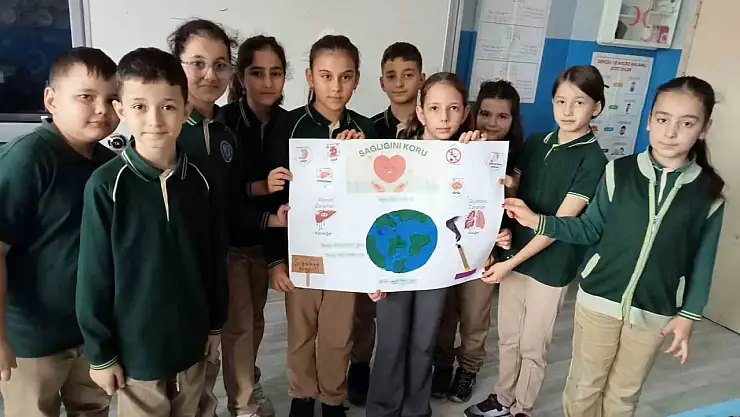 İlkokul öğrencilerinden sağlıklı yaşam mesajı