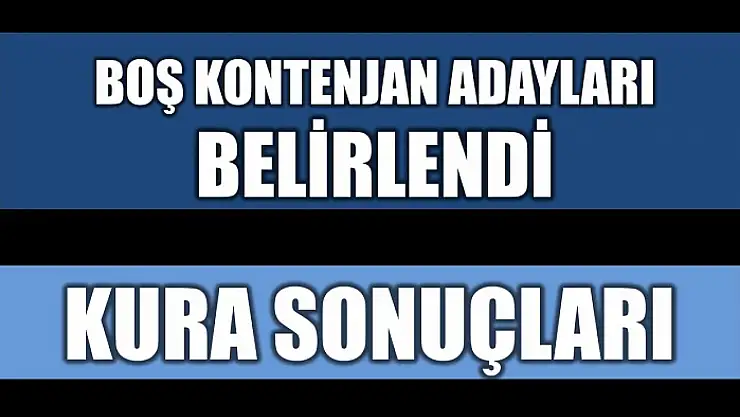 İşte yeni isimler