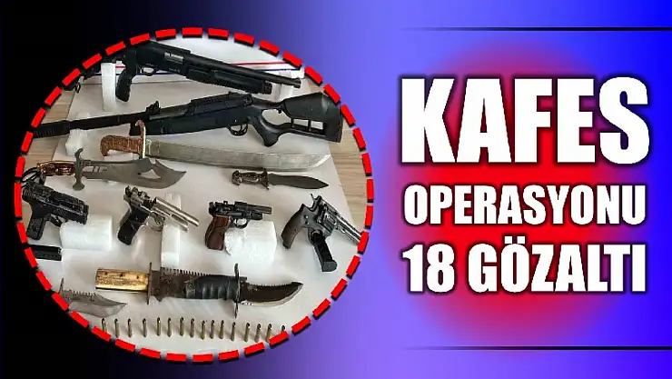 Kafes operasyonu 18 kişi gözaltında