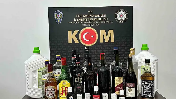 Kastamonu'da 15 şişe el yapımı alkol ele geçirildi