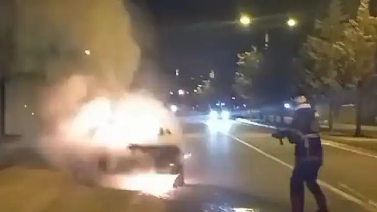 Kastamonu'da otomobil yangını