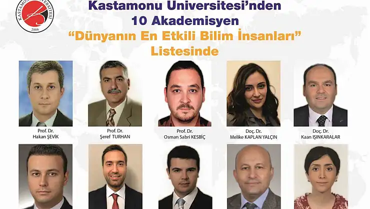 Kastamonu Üniversitesi'ndeki 10 akademisyen, en etkili bilim insanları listesinde
