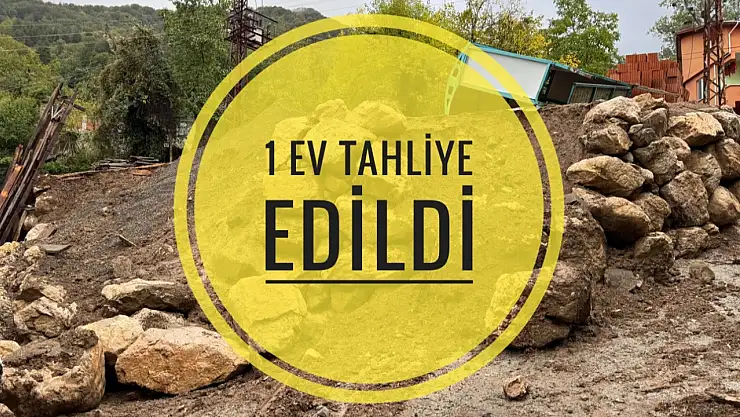 Köy meydanında heyelan