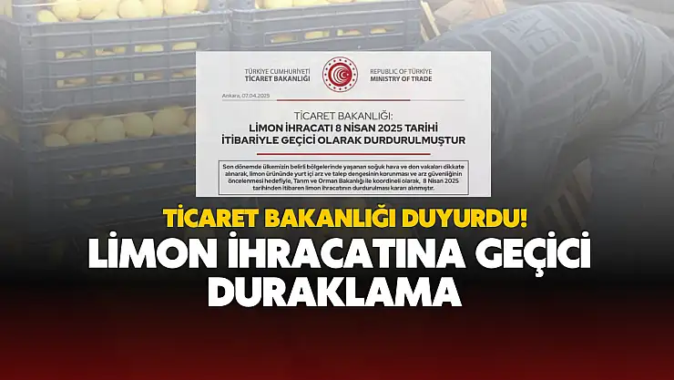 Limon İhracatına Geçici Duraklama