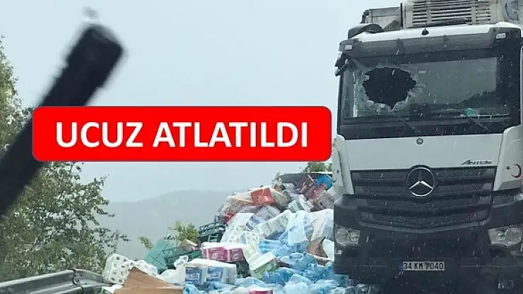 MARKET KAMYONU KAZA YAPTI