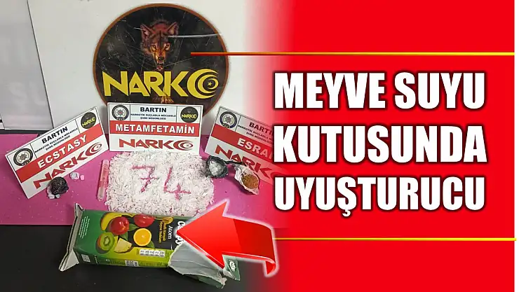 Meyve suyu kutusundan uyuşturucu çıktı