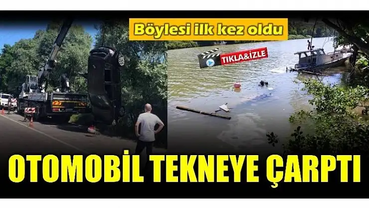 OTOMOBİL TEKNEYE ÇARPTI