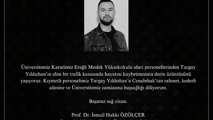 Rektör Özölçer'den taziye mesajı