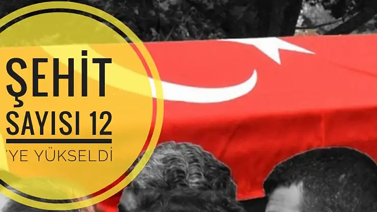 Şehit sayısı 12'ye yükseldi