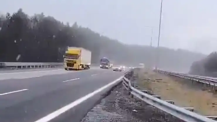 TEM'in Bolu geçişinde kar başladı