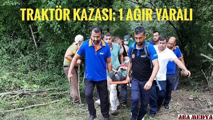 Traktör kazası, 1 ağır yaralı