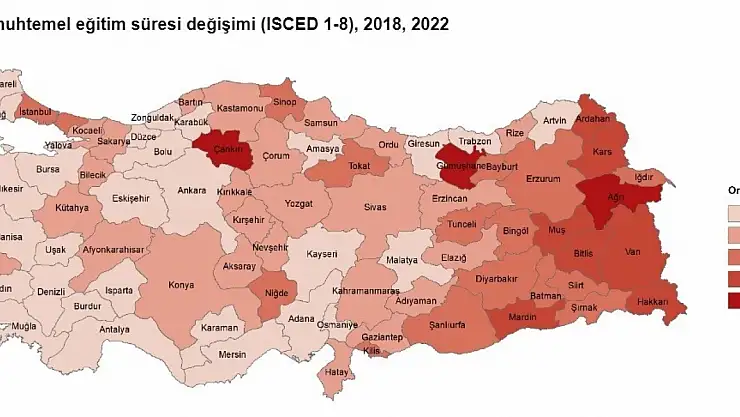 TÜİK'e göre Karabük  2022 yılında muhtemel eğitim süresinin en yüksek olduğu ikinci il arasında
