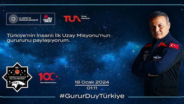 Türkiye'nin insanlı ilk uzay misyonu için hatıra bileti