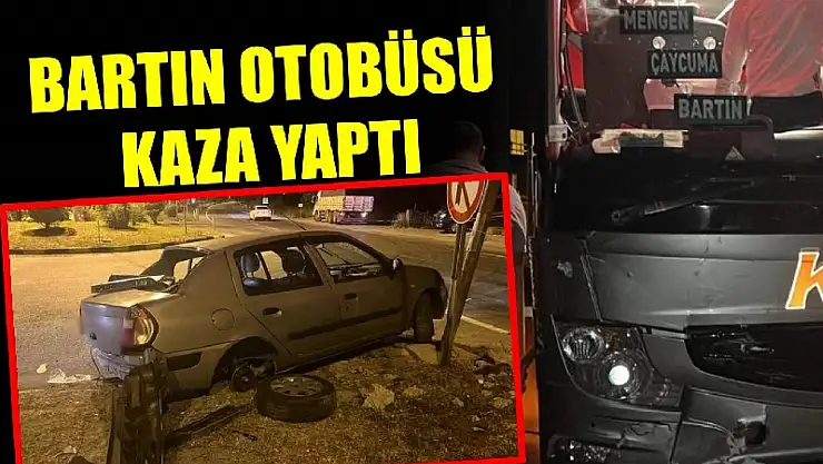 Yolcu otobüsü kavşakta çarpıştı