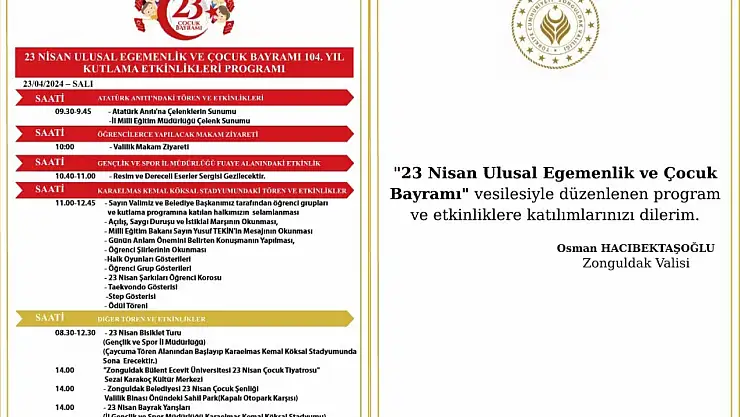 Zonguldak'ta 23 Nisan coşkusu yaşanacak