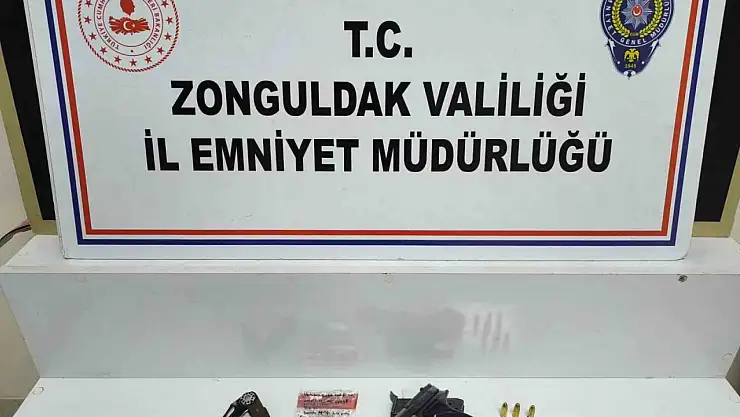 Zonguldak'ta asayiş uygulamasında ruhsatsız silah ve uyuşturucu ele geçirildi