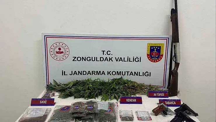 Zonguldak'ta tarihi eser ve uyuşturucu yakalandı