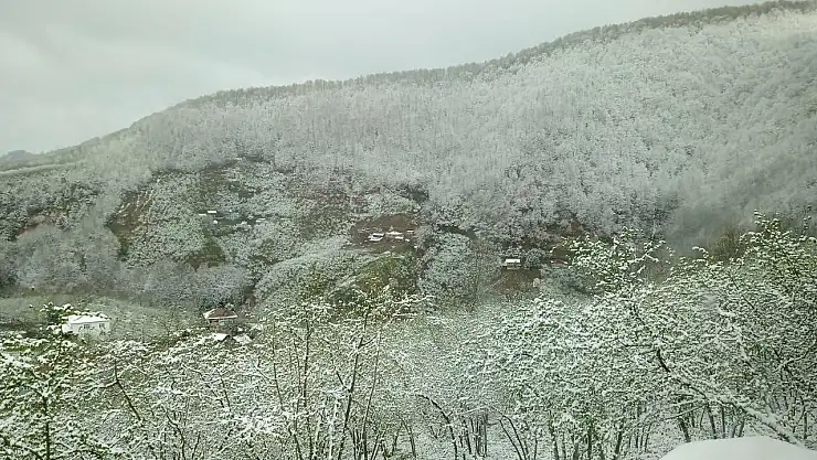 Zonguldak'ta yüksek kesimlerde kar yağışı etkili oldu
