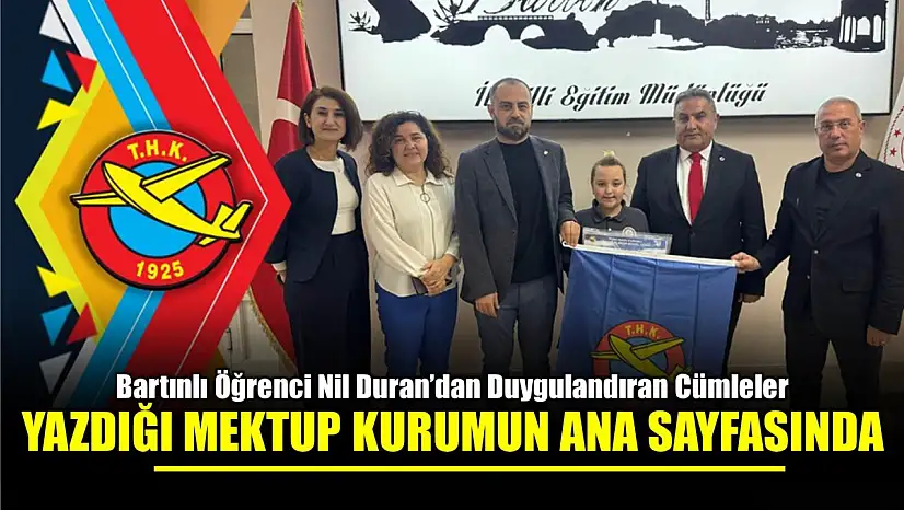 Nil Duran'ın mektubu kurumun ana sayfasında
