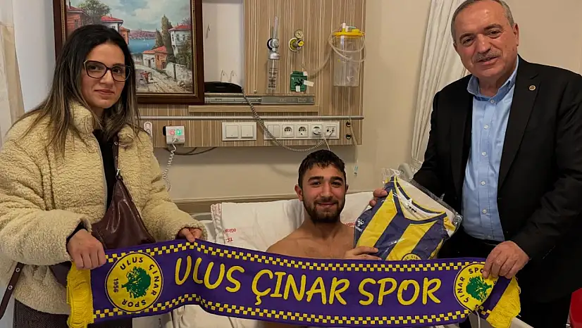 Çınar Spor futbolcusuna geçmiş olsun ziyareti