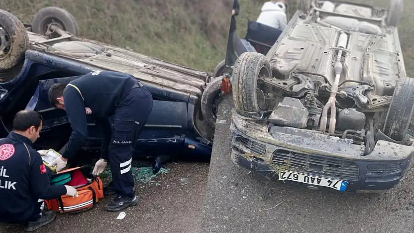 Otomobil takla attı