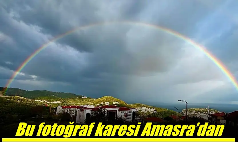 Amasra semalarında eşsiz gökkuşağı manzarası