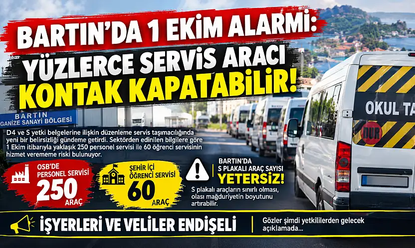Bartın'da 1 Ekim alarmı: Yüzlerce servis aracı kontak kapatabilir!