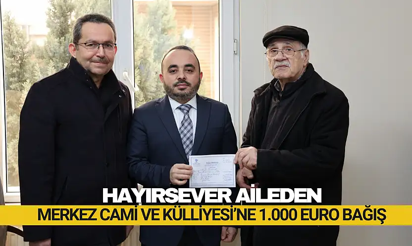 Hayırsever Aileden Bin Euro Bağış