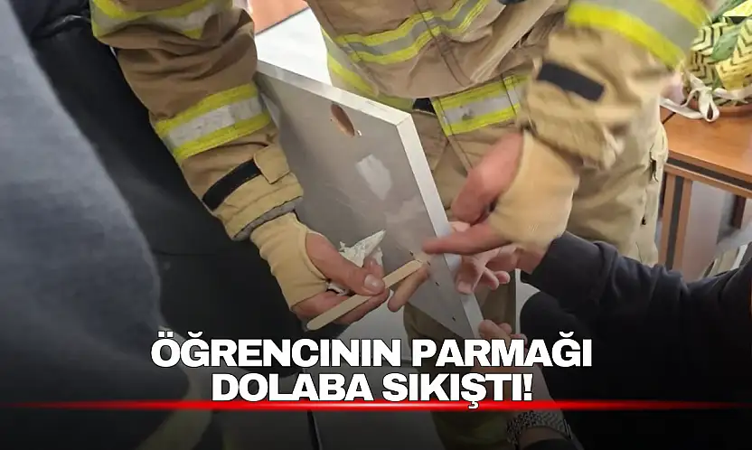 Öğrencinin parmağı dolaba sıkıştı!