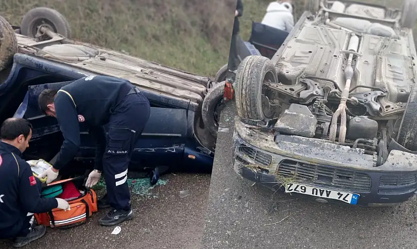 Otomobil takla attı