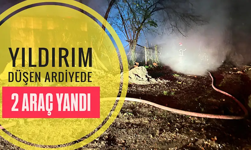 Yıldırım düştü yangın çıktı
