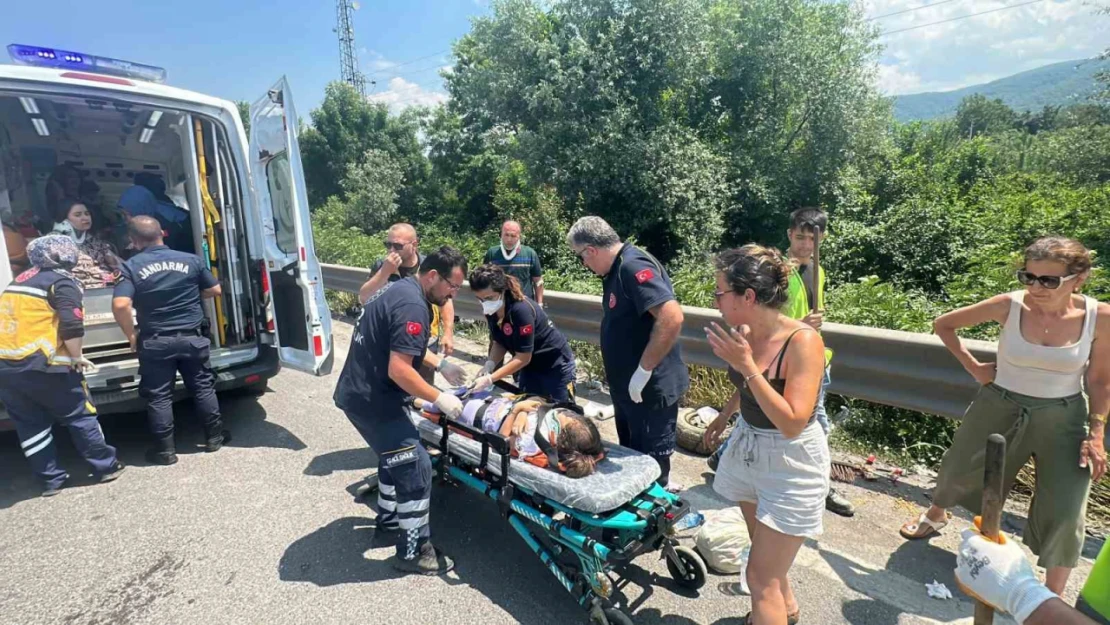 Anadolu Otoyolu'nda iki otomobil çarpıştı: 5'i çocuk 8 yaralı