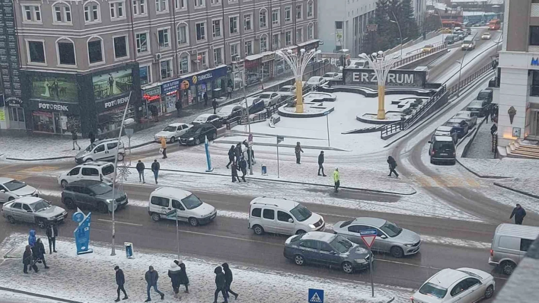 Erzurum'da kar yağışı hayatı olumsuz etkiliyor