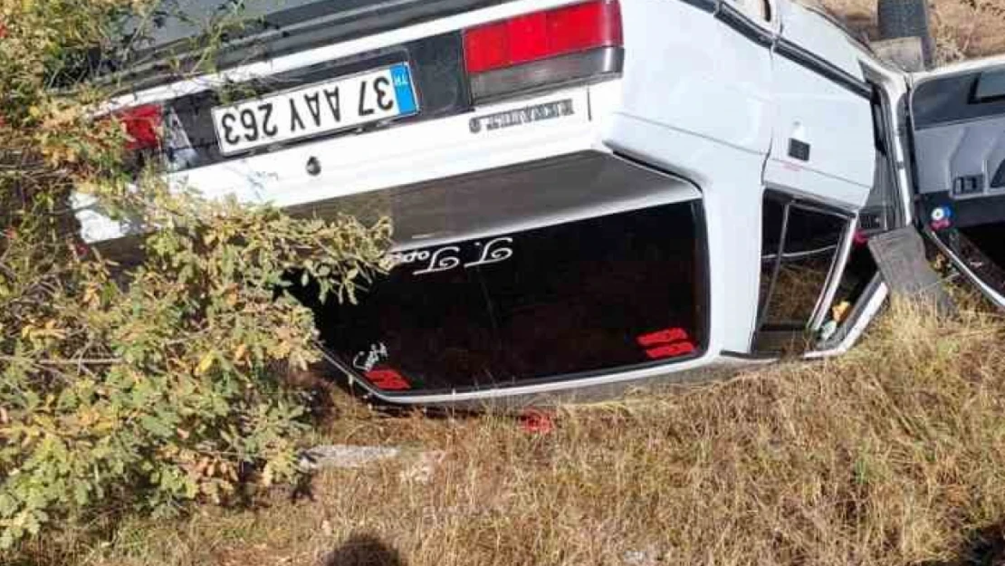 Kastamonu'da takla atan otomobilin sürücüsü yaralandı